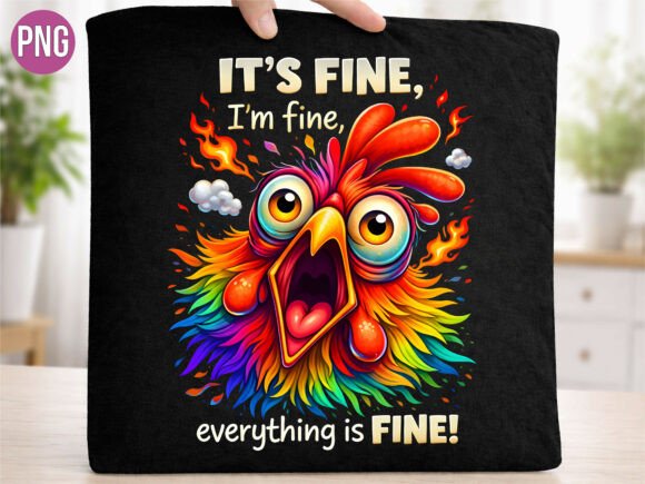 Download Its Fine Im Fine Funny Chicken PNG - Chic Collection
