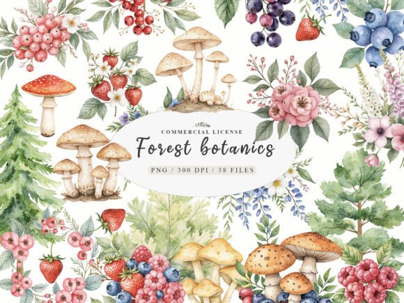 Download Watercolor Botanical Forest Wildflower - Botanical Collection
