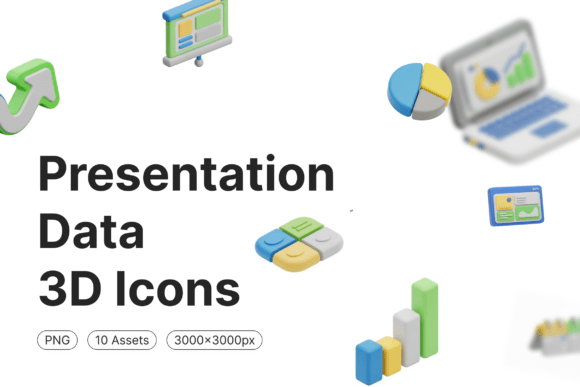 Download Presentation Data 3D Icons - Presentation Collection