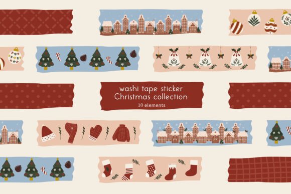 Download Digital Christmas Washi Tape Clipart Set - Premium Resources